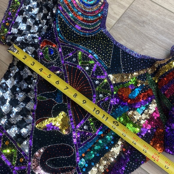 Vintage‎ Beaded Cocktail Mini Dress - Picture 14 of 16